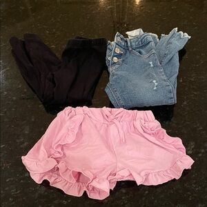Pink Ruffle Kids Shorts and pants bundle